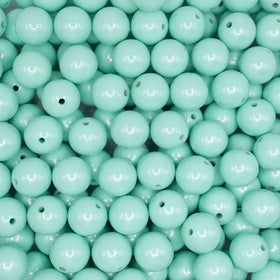 15mm Mint Green Opal Shimmer Round Silicone Bead