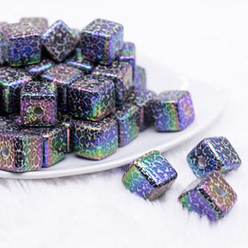 15mm Black Leopard luxury square acrylic beads