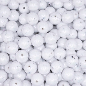 15mm White Opal Shimmer Round Silicone Bead