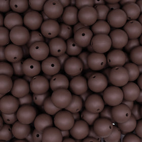 15mm Brown Round Silicone Bead
