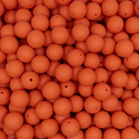 15mm Carrot Orange Round Silicone Bead