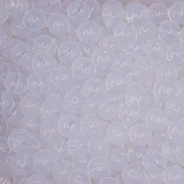 top view of a pile of 15mm Clear Liquid Style Silicone Bead