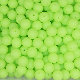 15mm Green Glow In The Dark Silicone Bead