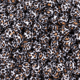 15mm Leopard Print Silicone Bead