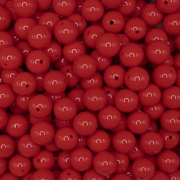 front view of a pile of 15mm Red Liquid Style Silicone Bead