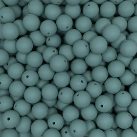 15mm Sage Green Round Silicone Bead