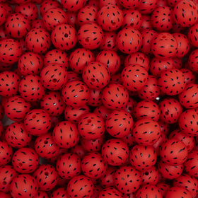 15mm Red Watermelon Seed Silicone Bead