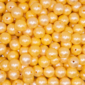 15mm Yellow Opal Shimmer Round Silicone Bead