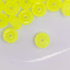 top view of a pile of 12mm Yellow Glow In the Dark Resin Rondelle Spacer Beads - Set of 20