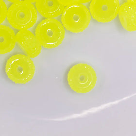 12mm Yellow Glow In the Dark Resin Rondelle Spacer Beads - Set of 20