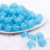 front view of a pile of 16MM Blue Frosted Beach Ball Bubblegum Beads