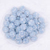 top view of a pile of 16mm Blue with Pearls luxury acrylic beads