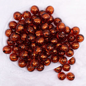 16mm Brown Foil Bubblegum Beads