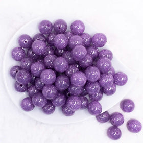 16mm Light Purple Glitter Sparkle Bubblegum Beads