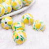macro view of a pile of 16mm Mango Print Bubblegum Bead