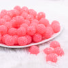 front view of a pile of 16mm Neon Pink with Clear Rhinestone Bubblegum Beads