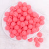 top view of a pile of 16mm Neon Pink with Clear Rhinestone Bubblegum Beads
