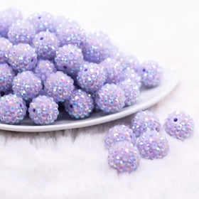 16mm Pastel Purple Rhinestone AB Bubblegum Beads