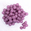 top view of a pile of 16mm Pink Glitter Sparkle Bubblegum Beads