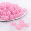 front view of a pile of 16MM Pink Frosted Beach Ball Bubblegum Beads