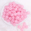 top view of a pile of 16MM Pink Frosted Beach Ball Bubblegum Beads