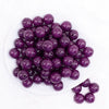 top view of a pile of 16mm Purple Glitter Sparkle Bubblegum Beads