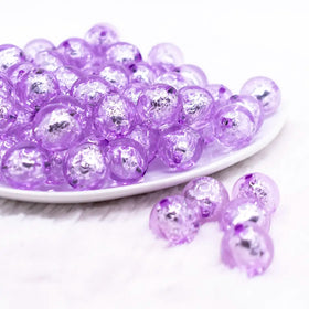 16mm Purple Foil Bubblegum Beads