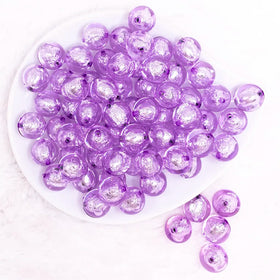 16mm Purple Foil Bubblegum Beads