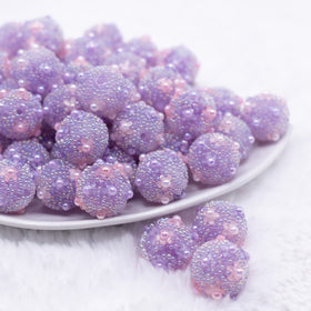 16mm Purple with Pearls luxury acrylic beads