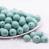 front view of a pile of 16mm Robin Blue Solid Bubblegum Beads