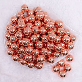 16mm Reflective Rose Gold Acrylic Bubblegum Beads
