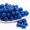 front view of a pile of 16mm Royal Blue Glitter Sparkle Bubblegum Beads