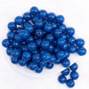 top view of a pile of 16mm Royal Blue Glitter Sparkle Bubblegum Beads