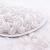 front view of a pile of 16MM White Frosted Beach Ball Bubblegum Beads