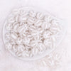 top view of a pile of 16MM White Frosted Beach Ball Bubblegum Beads