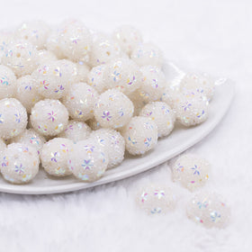 16mm White Snowflake luxury acrylic beads