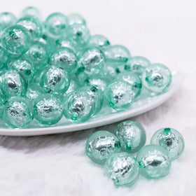 16mm Wintergreen Foil Bubblegum Beads