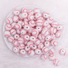 top view of a pile of 16mm Baseball with Clear Rhinestone Bubblegum Beads