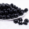 front view of a pile of 16mm Black Disco Bubblegum Beads