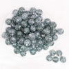 top view of a pile of 16mm Black Glitter Twinkle Bubblegum Beads