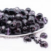 front view of a pile of 16mm Black Illusion Glitter Bubblegum Bead