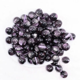 16mm Black Illusion Glitter Bubblegum Bead