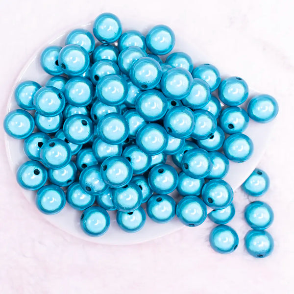 top view of a pile of 16mm Blue Miracle Bubblegum Bead