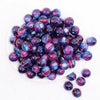 top view of a pile of 16mm Blue and Red Illusion Glitter Bubblegum Bead