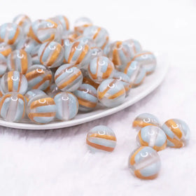 16mm Blue Cats Eye Acrylic Bubblegum Beads