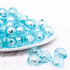 front view of a pile of 16mm Blue Foil Bubblegum Beads