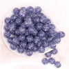 top view of a pile of 16mm Blue Glitter Twinkle Bubblegum Beads
