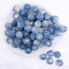 top view of a pile of 16mm Blue Luster Bubblegum Beads