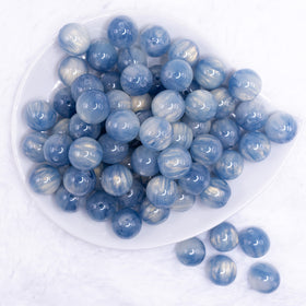 16mm Blue Luster Bubblegum Beads