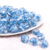 front view of a pile of 16mm Blue Rose Bubblegum Beads